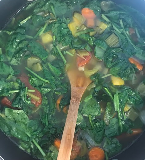 soup with spinach